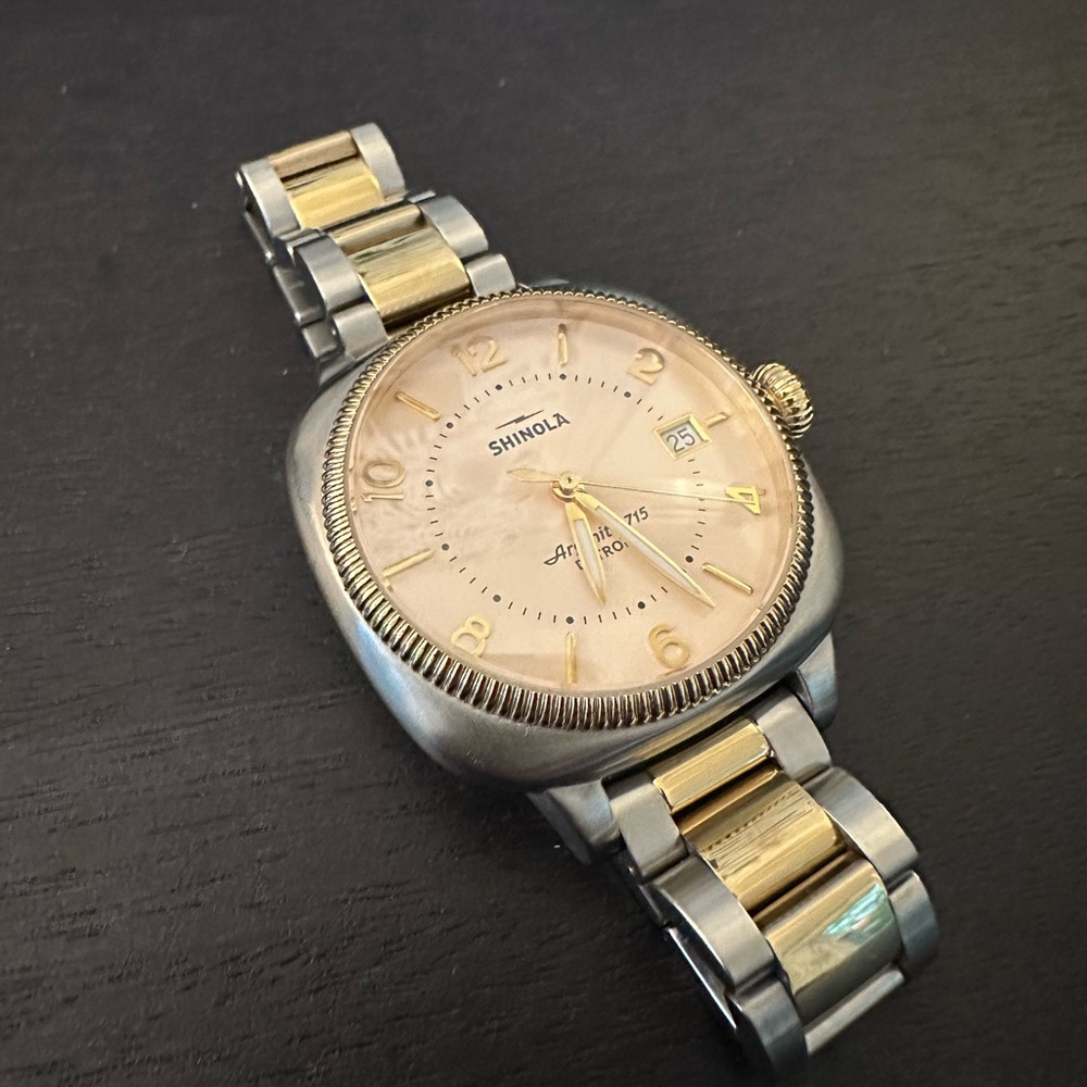 Shinola Runwell Women’s watch with rose gold face